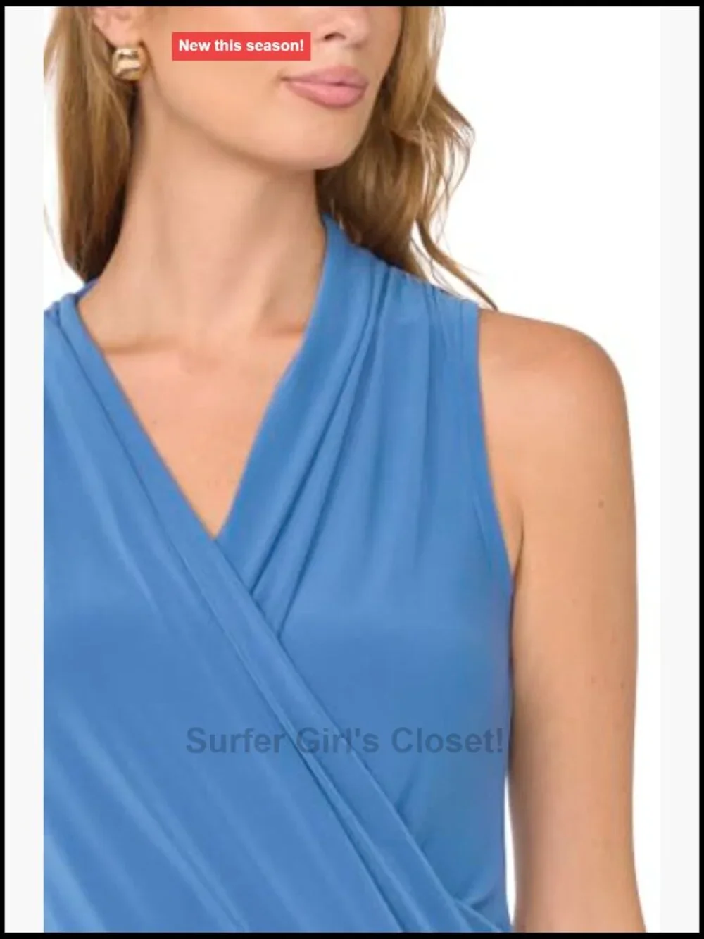 Vince Camuto Women's Sleeveless Wrap Tank Top Polyester